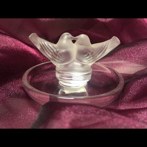 Lalique crystal love birds dish